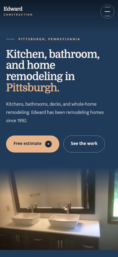 The new homepage on a phone